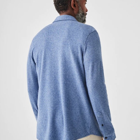 Faherty Legend Sweater Shirt- Blue - Picture 2 of 3
